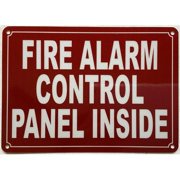 FIRE ALARM CONTROL PANEL INSIDE SIGN (RED,REFLECTIVE, ALUMINIUM-RUST FREE, SIZE 5X7 INCH)