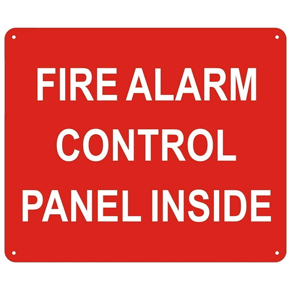 Fire Alarm Control Panel Inside Signs Reflective Aluminum Wall Mount Sign With Pre-Drilled Holes Rust-Free, Durable, Grade Size 10X12 Inch,X