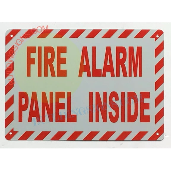 FIRE ALARM CONTROL PANEL LOCATED INSIDE SIGN (7X10,Red,Aluminum) -ref21022