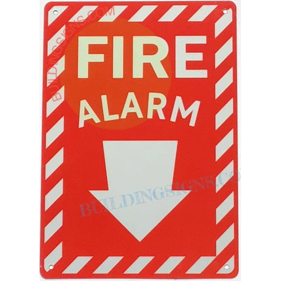 FIRE ALARM PANEL INSIDE SIGN ZEBRA LINE (7X10,White,Aluminum) -ref21022