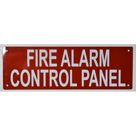 FIRE Alarm Panel Inside Sign - (White,Reflective !!! Aluminum 4x12)(ref-2022-4)