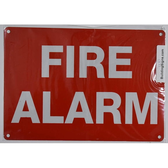 FIRE Alarm Sign (Reflective !!!!!!! Red,Aluminum 7X10)