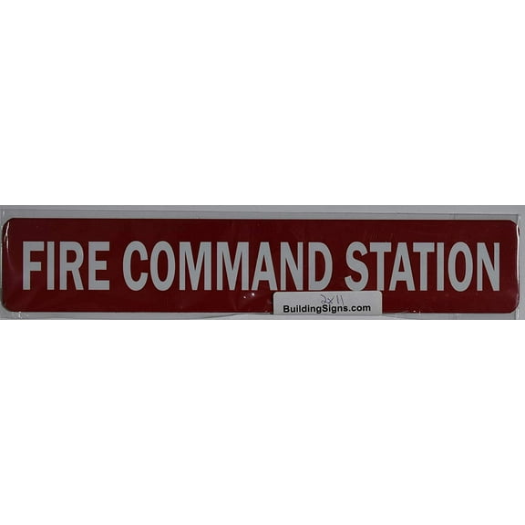 FIRE Command Station Sign (RED,Double Sided Tape, Aluminium 2X11-Rust Free)