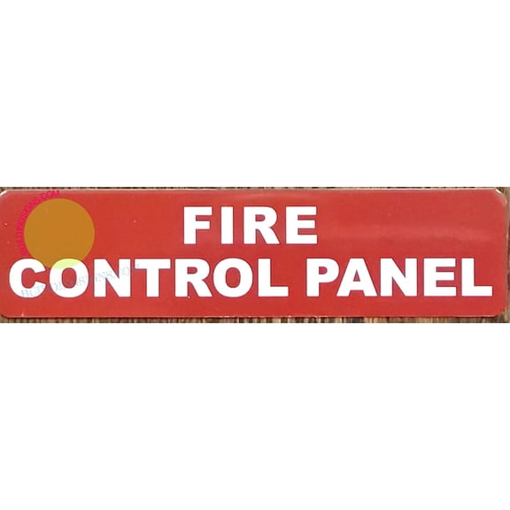 FIRE Control Panel Sign (RED, Double Sided Tape, Aluminium 2X8 INCH Rust Free) (ref-2201)