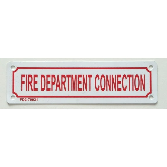 FIRE DEPARTMENT CONNECTION SIGN (ALUMINUM 2X7 )(ref-2022-4)