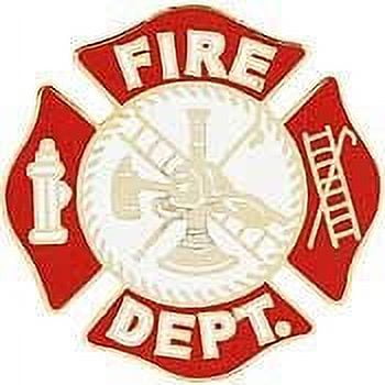 FIRE DEPT LOGO RED - Officially Licensed Original Artwork, Expertly Designed Pin - 1"