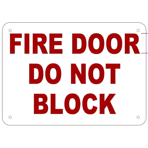 FIRE Door DO NOT Block Sign (White, Aluminium 10x14 -Rust Free) (ref-2201)