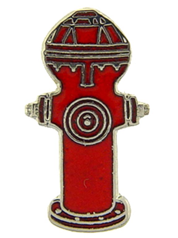 FIRE & EMS, Fire Department Hydrant Pin - Officially Licensed, Enamel Lapel Pin, Red - 1"