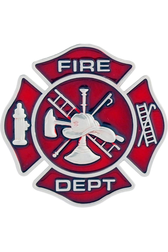 FIRE & EMS, Fire Department Logo - Officially Licensed Original Artwork, Enamel Lapel Pin - 1"