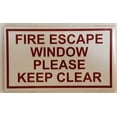 thumbnail image 1 of FIRE ESCAPE WINDOW PLEASE KEEP CLEAR SIGN ( WHITE Aluminum Sign!!!, Size 3.5x6,1 PC ), 1 of 2
