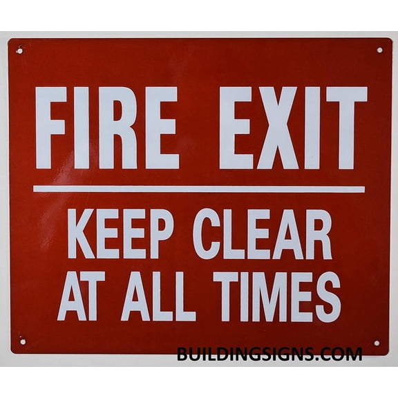 Building Signs Aluminium Fire Exit Keep Clear at All Times Sign