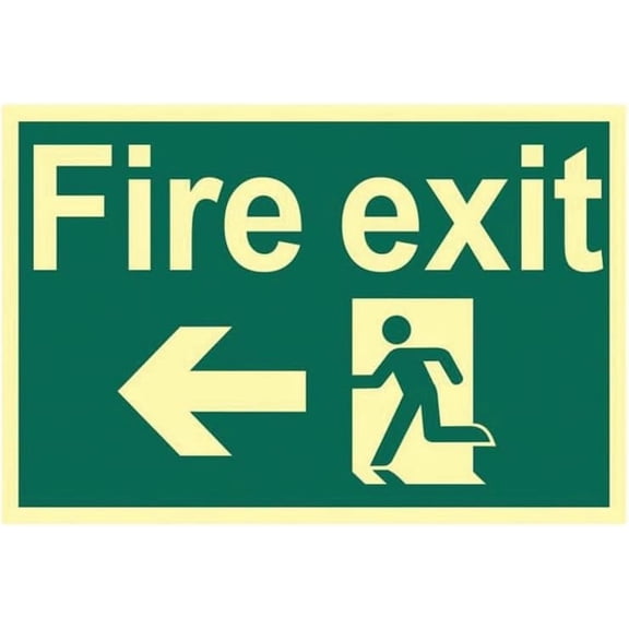 FIRE EXIT RUNNING MAN ARROW LEFT 1 Metal Sign 8x12 Inch Notice Danger Warning Caution for Outdoor & Indoor