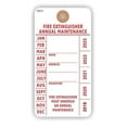 thumbnail image 1 of FIRE Extinguisher Annual Maintenance Tag, 5.75" x 3", Red on White 13 Pt Cardstock w Reinforced Hole - Pack of 100 Tags, 1 of 1