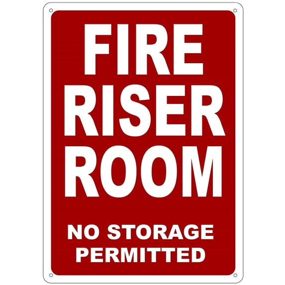 FIRE RISER ROOM SIGN ( REFLECTIVE !! ALUMINIUM 10x14 -Rust Free )