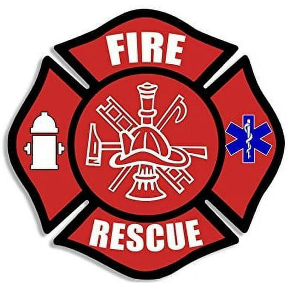 FIRE Rescue Maltese Cross Shaped 3M Reflective sticker| Decal EMT EMS Med Firefighter