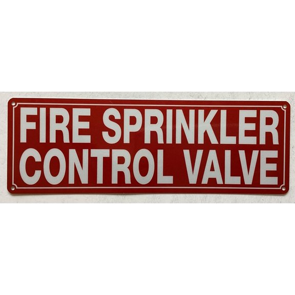 FIRE SPRINKLER CONTROL VALVE SIGN (RED,REFLECTIVE, ALUMINIUM, SIZE 4X12INCH, RUST FREE)