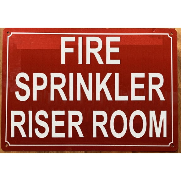 FIRE SPRINKLER RISER ROOM SIGN (RED,REFLECTIVE, ALUMINIUM-RUST FREE, SIZE 7X10 INCH)