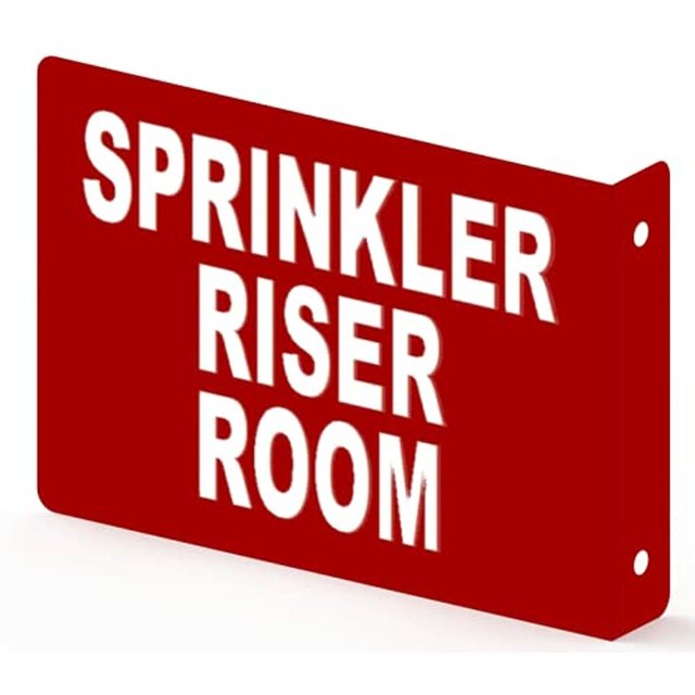FIRE Sprinkler Riser Room Projection Sign- FIRE Sprinkler Riser Room 3D ...