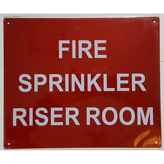 FIRE Sprinkler Riser Room - RED - (Reflective !!! Aluminum, 10X12)(ref-2022-4)