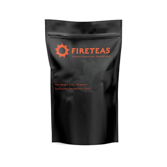 FIRE TEAS Erythritol Turmeric Latte Mix - Sugar Free/ Coffee Alternative Powder - Naturally Sweet