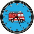 thumbnail image 1 of FIRE TRUCK Wall Clock kids boys room fireman firefighter theme gift, 1 of 1