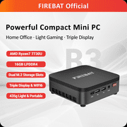 FIREBAT R3 Mini PC AMD Ryzen 7 7730U 16GB RAM 512GB SSD Black