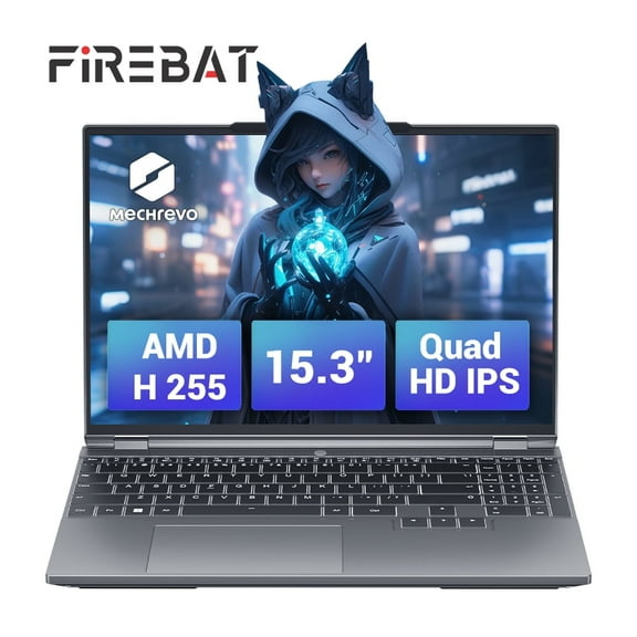 FIREBAT 【wujie15 】 15.3 Gaming & Business Laptop, AMD Ryzen 7 H255, 32GB DDR5 RAM, 1TB SSD, 400nits Bright FHD IPS Display