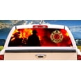 thumbnail image 1 of FIREFIGHTER 2 Rear Window Graphic fire man truck view thru vinyl, 1 of 3