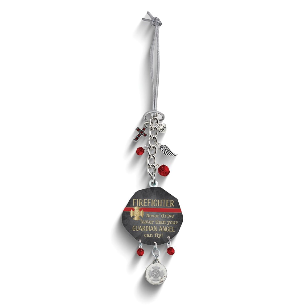 Guardian Angel Rearview Mirror Charm - Drive Safe Car Hanging Ornament Gift For New Drivers (Silver)