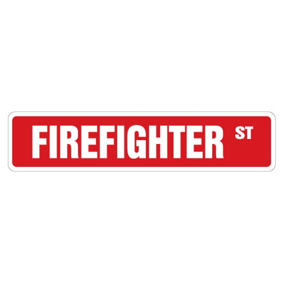 FIREFIGHTER Street Sign fire fighter fireman house station | Indoor/Outdoor | 24" Wide