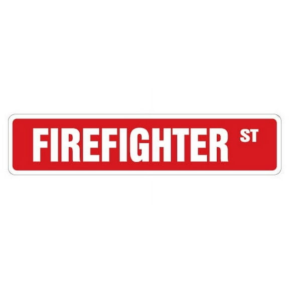 FIREFIGHTER Street Sign fire fighter fireman house station | Indoor/Outdoor |  36" Wide