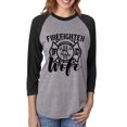 thumbnail image 1 of FIREFIGHTER WIFE Unisex 3/4 Sleeve Baseball Raglan Tee, 1 of 2