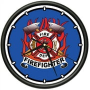 FIREFIGHTER Wall Clock fire house fireman rescue gift
