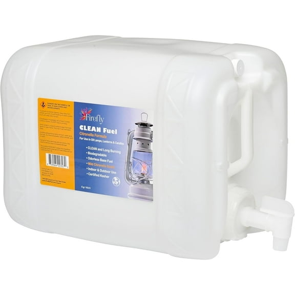 Firefly Kosher Citronella Clean Fuel Lamp Oil, Smokeless & Virtually Odorless, Longer Burning, 5 Gallons