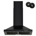thumbnail image 1 of FIREGAS 24-Inch Black Wall Mounted Range Hood, 450m³/h Suction Power, Stylish Design with Two Smoke Evacuation Modes, 3-Speed Push Button Control,Convertible Ducted/Ductless, 1 of 9