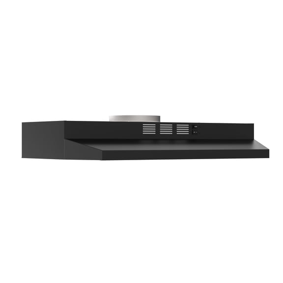 FIREGAS Black Range Hood, 30 inch Under Cabinet Range Hood with 2 Speed Exhaust Fan,Ducted/Ductless Convertible,Rocker Button Control,300 CFM,Aluminum Filter