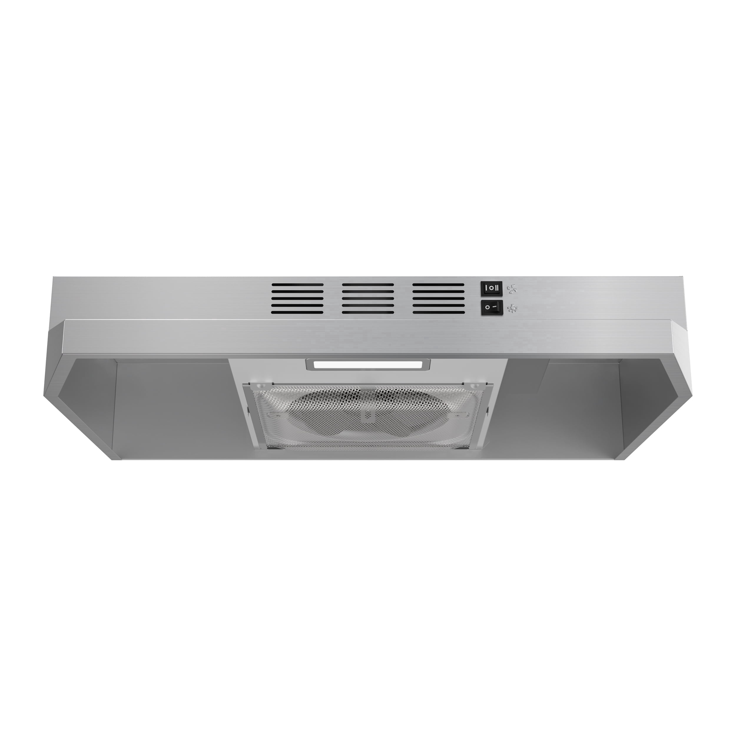 FIREGAS 24-Inch Under Cabinet Range Hood, Stainless Steel Convertible Vent Hood, 300 CFM, 2-Speed Fan, Rocker Control