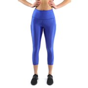 FIRENZE ACTIVEWEAR CAPRI LEGGINGS - BLUE [MADE IN ITALY] - SIZE SMALL