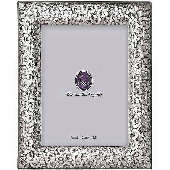 FIRENZE fine Italian sterling silver 5x7 frame w tooled floral handwork by Zaramella - 5x7
