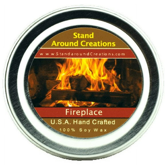 FIREPLACE TIN 2-OZ. ALL NATURAL SOY CANDLE
