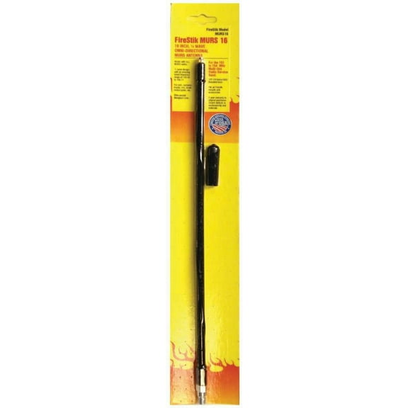FIRESTIK - MURS16 (143.43 - 168.11 MHZ) MURS BLACK 16" TALL 1/4 WAVE MOBILE ANTENNA WITH 3/8"X24" THREADED BASE