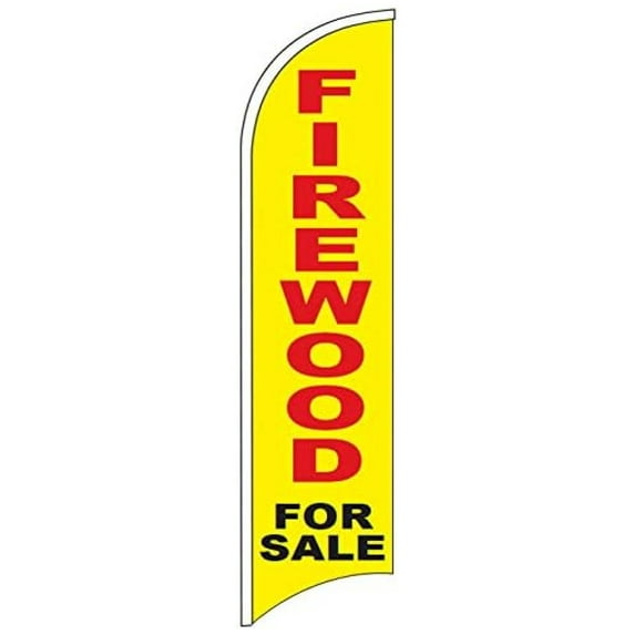 FIREWOOD for Sale - Windless Swooper Flag Banner Sign 2.5x11.5 ft Tall (Flag Only) yb