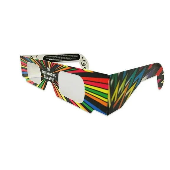 FIREWORKS -Diffraction GLASSES - See Rainbows- Folded 10 PAIR - Techno Style
