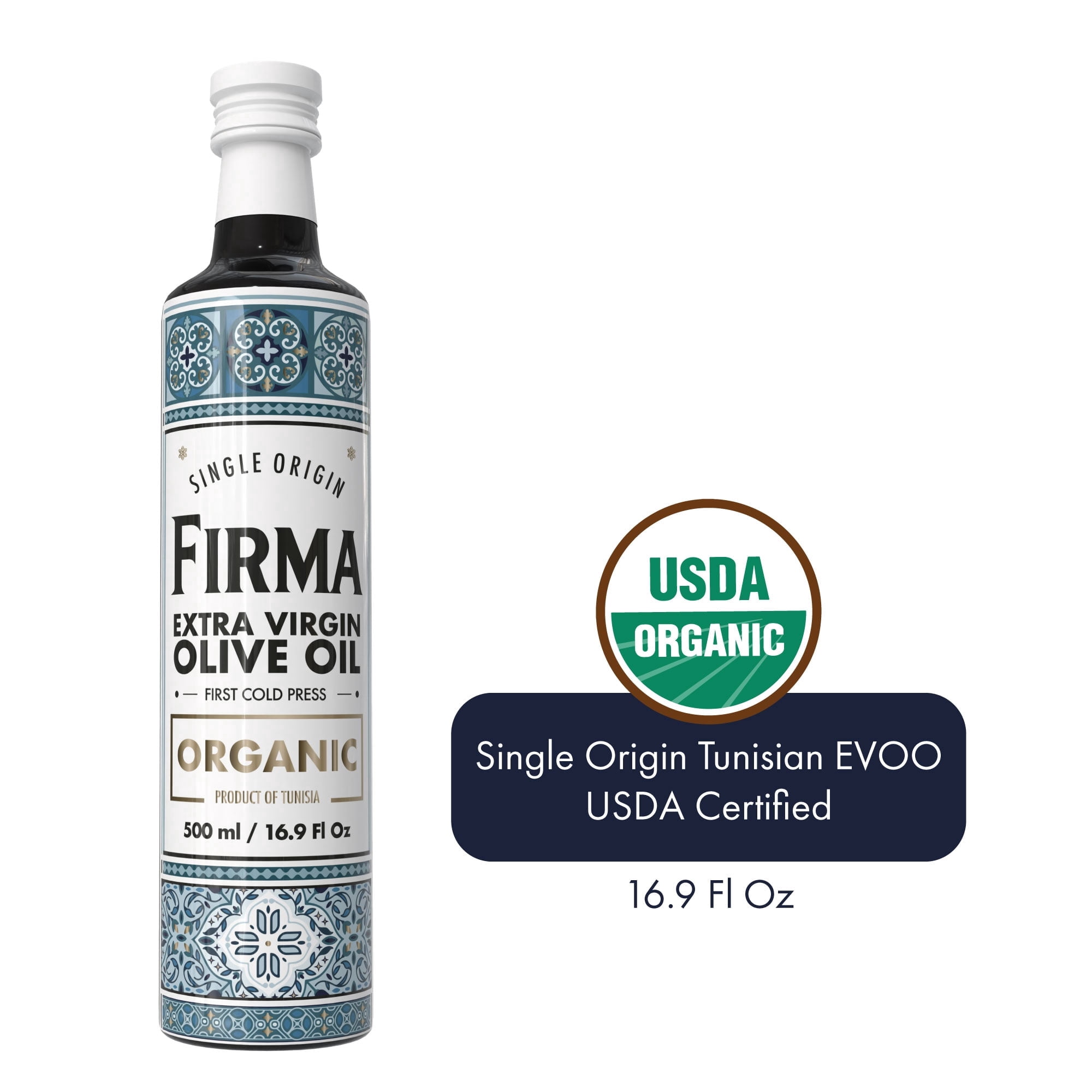 FIRMA Organic Extra Virgin Olive Oil, Single Origin Tunisian EVOO, 16.9 fl oz