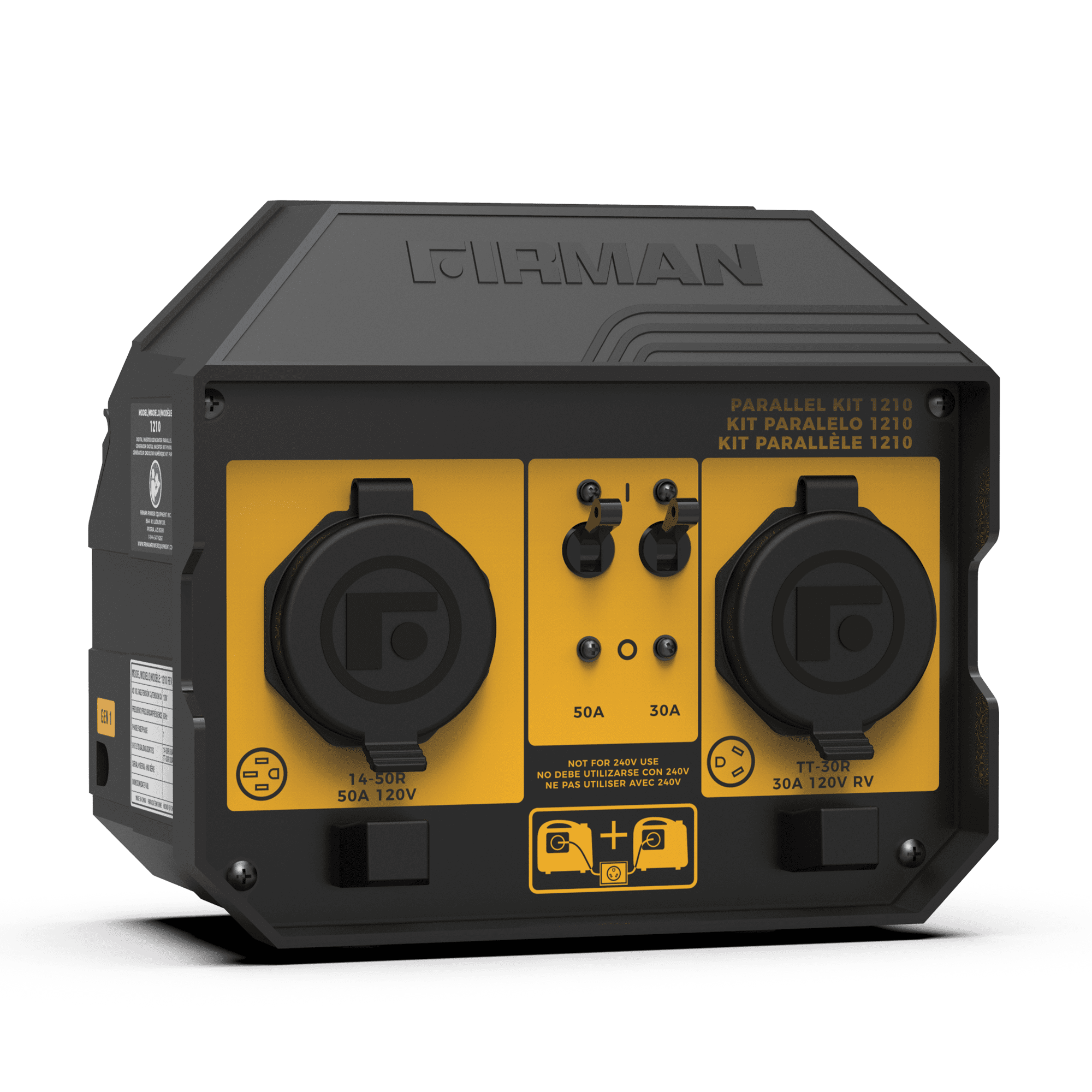 FIRMAN 1210 Dual Compact Powered 50A Portable Generator Parallel Kit ...