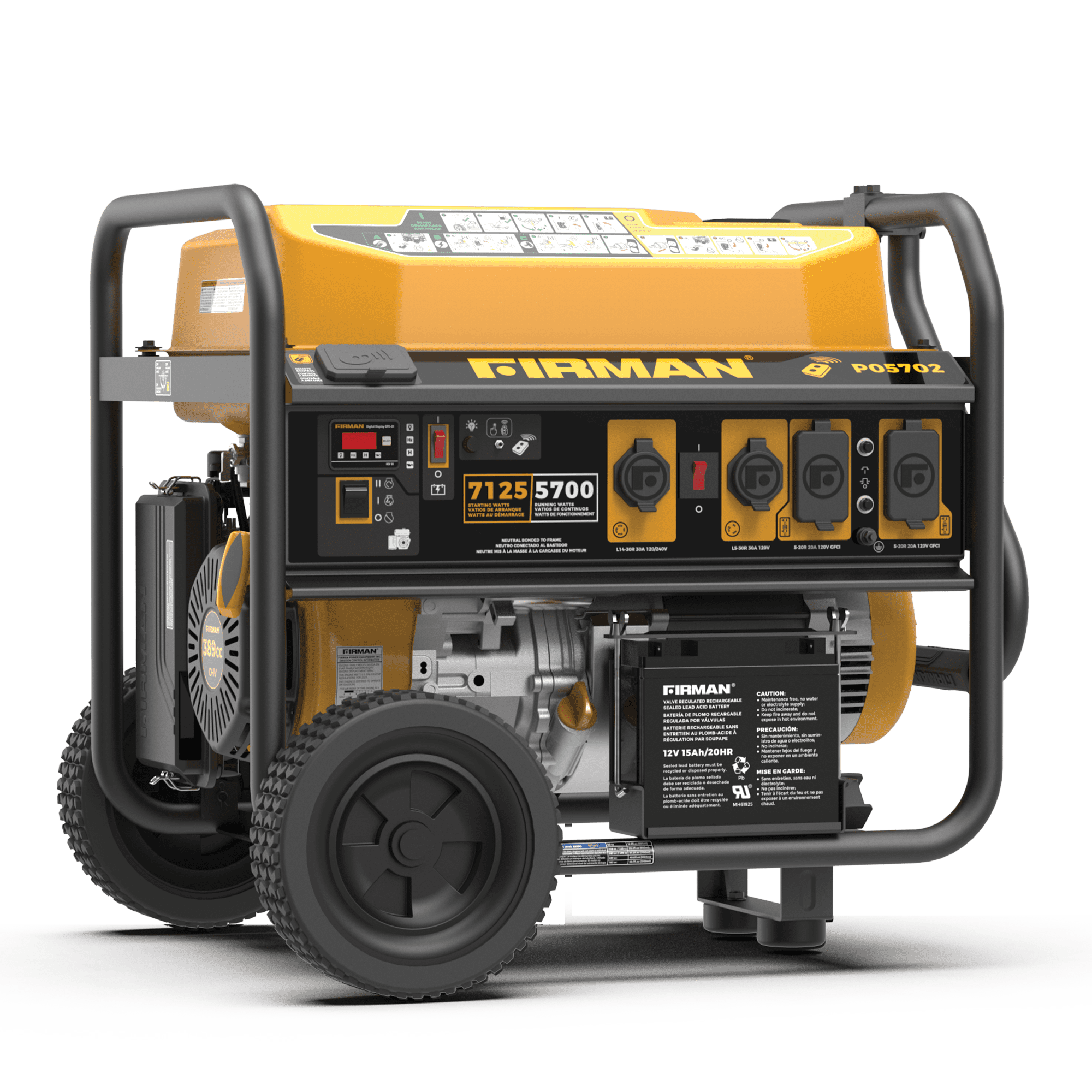 Firman Power Equipment P05702 Open Frame 7125/5700 W Remote Start Gasoline