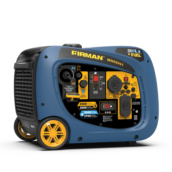 Firman Dual Fuel Inverter 3200/2900W Recoil Start Gasoline or Propane Powered Parallel Ready Portable Generator