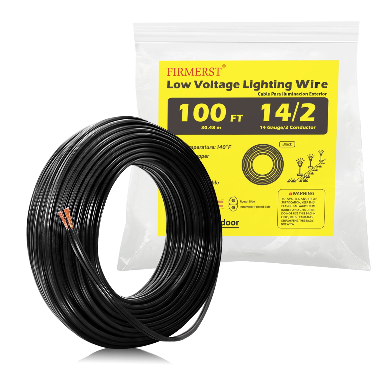 Firmerst 100 Feet 142 Low Voltage Landscape Wire Outdoor Lighting Cable 0782