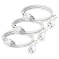 thumbnail image 1 of FIRMERST 3 ft Extension Cord White, 3 Pack, 14 AWG, 1875W, 1 of 8