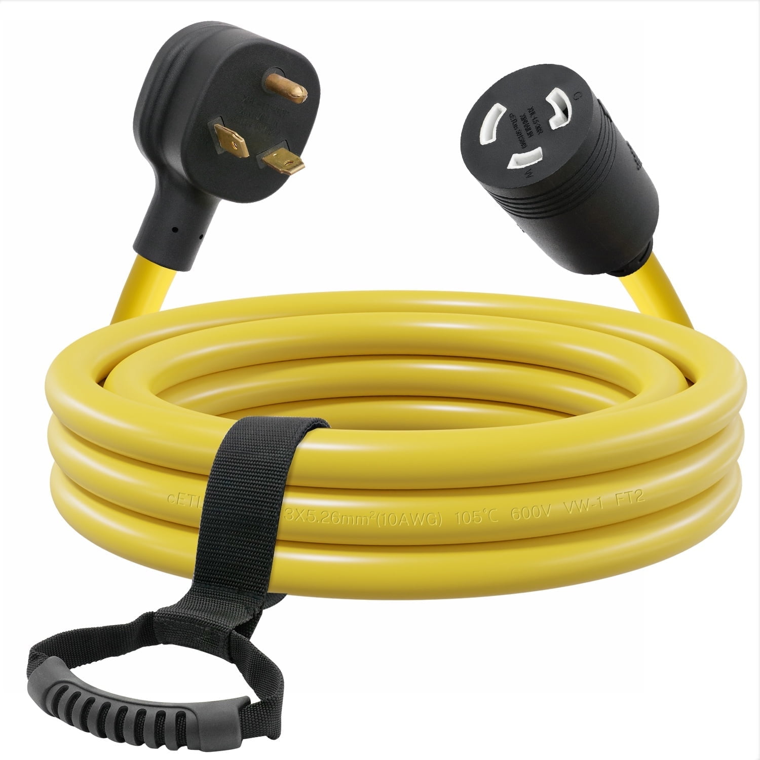 FIRMERST 30 Amp RV Extension Cord 15 Feet TT-30P to L5-30R for Travel Trailer & Camper, ETL Listed